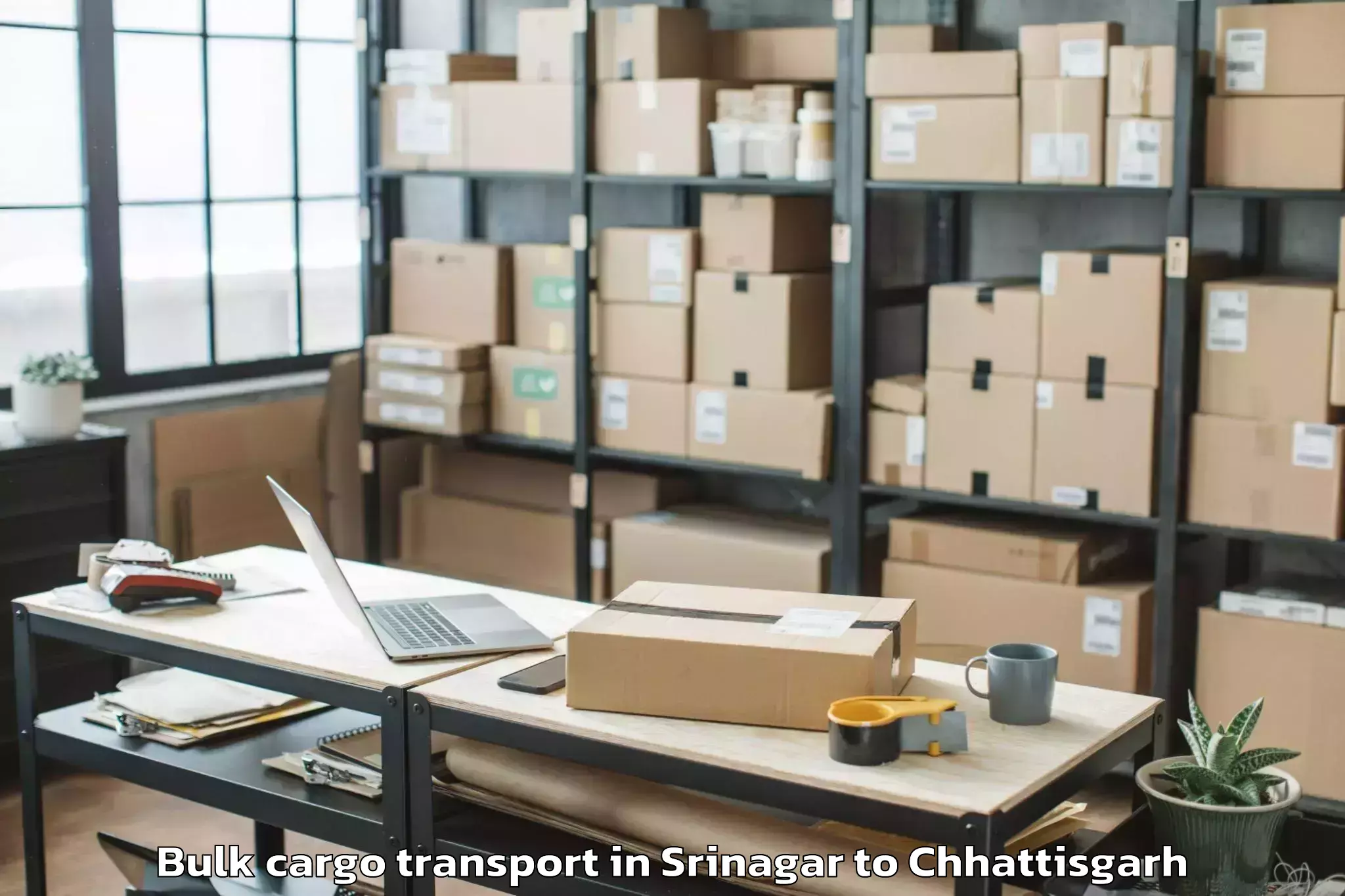 Comprehensive Srinagar to Bhilai Bulk Cargo Transport